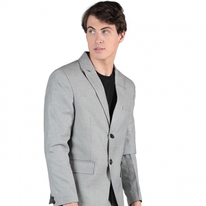 Notched Lapel Collar Single Breasted Formal Blazer